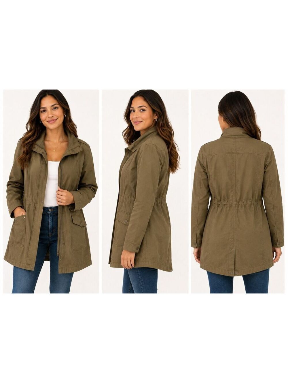Forever 21 Khaki Green Military-Like LongJacket